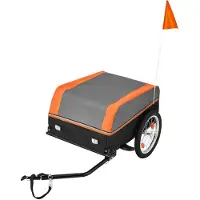SucceBuy Fahrradanhänger für Lasten, faltbar, 40 kg Tragkraft, aus Kohlenstoffstahl & 600D Oxford, mit Regenschutz, Reflektoren & Fahne, geeignet für 22-28 Zoll Räder, ideal für Einkäufe und Camping