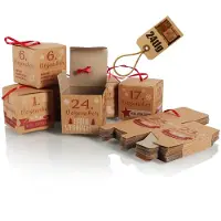 COM-FOUR® 24-teiliges Adventskalender – faltbare Geschenkboxen - DIY Bastelset