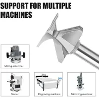 Markenlos R30 Holzverarbeitung Cutter - 1/2 Zoll Schaft - Für Bogenbiegen und Nut und Feder - Hartmetall V-Fräser