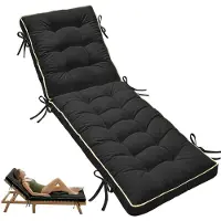 Merkloos Schnell trocknendes, doppellagiges Solariumkissen mit Memory-Schaum, Schwarz, 183 cm x 54 cm