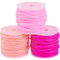 Markenlos 30 m hohle Gummischlauch 2 mm rosa mit 1 mm Loch - für DIY Armband Kette - handgemachten Schmuck herstellen