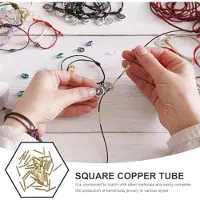 Markenlos Messing Quadratrohre 50 Stück - DIY Metallrohr für Schmuck - Kreative Designs