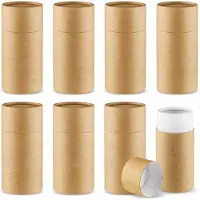 Merkloos Omgoods – Set aus 8 Kraftpapier-Zahlen, 100 ml – Runde Aufbewahrungsröhren mit Deckel