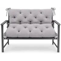 VBChome Bankauflage 180 cm mit Rückenlehne Polyester Füllung aus Schaumstoffgranulat Weich Gesteppt Pflegeleicht (Grau 180 x 90 x 10 cm)