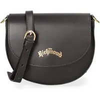 John Richmond Umhängetasche Damen Leder Ruga mit Magnetverschluss Italy Black and Off Silver UNICA 20x15.5x6.5 cm JR-W-1017-BLACK-SILVER