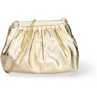 John Richmond Umhängetasche Damen Schwarz Echtleder Druckknopf-Verschluss Black and Gold UNICA 24x20x12 cm JR-W-1049-BLACK-GOLD