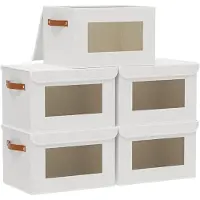 Merkloos Omgoods – Set aus 5 Aufbewahrungsboxen mit Fenster und transparentem Deckel