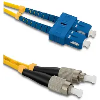 Qoltec Glasfaser-Patchkabel SC/UPC - FC/UPC | Singlemode | 9/125 | G652D | Duplex | 1 m