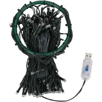 vidaXL LED Lichternetz Weihnachtsbaum Lichterkette Weihnachtsbeleuchtung mit 8 Lichteffekten für Innen und Außen USB Anschluss 5 m 5 W Warmweiß 400 cm