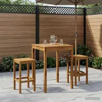 Syfax Gartenbar-Tisch Natur 80 x 80,5 x 105 cm Massivholz Akazie