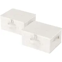 Merkloos Omgoods – Set aus 2 Aufbewahrungsboxen mit Deckel, Beige