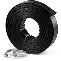 Vevor Rückspülschlauch 1,5 Zoll 30,48 m PVC Flachschlauch Ablaufschlauch für Poolentwässerung und Bewässerung mit 90 psi, Anschlusswahl ohne Vorinstallierte Kupplungen für Verschiedene Pumpensysteme