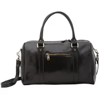 I Fratelli Firenze Damen-Handtasche, Modell "Bauletto", aus echtem Leder, rundes Design, abnehmbarer Schulterriemen, hergestellt in Italien