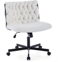 StarTech.com Moderner Schneidersitz-Stuhl - Schreibtischstuhl ohne Armlehnen - Ergonomische breite Sitzfläche - Höhenverstellbar - Drehbar mit Rollen - Gepolsterter Stoff - Beige