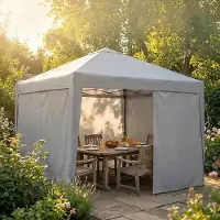 StarTech.com 3x3 m Faltpavillon - Pop Up Partyzelt - Ein-Personen-Schnellaufbau - Wasserdach mit 4 Seitenwänden - Höhenverstellbares Stahlgestell - Grau