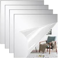 Merkloos Omgoods – Set aus 4 bruchsicheren Acryl-Wandspiegeln, 35x35 cm