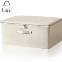 LTPRTZ Abschließbarer Aufbewahrungsbehälter - Box mit Zahlenschloss - Sichere Aufbewahrung - Stabil und wasserdicht - 30x20x14 cm - Weiß