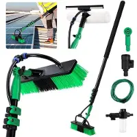 OEM Teleskopische Wasborstel für Außenreinigung - 4,8 Meter Uitschuifbar - Wasseranschluss - Schwarzer Griff - Bürsten aus Hochleistungsplastik