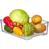 Merkloos Omgoods – Transparenter Kühlschrank-Organizer mit Griffen, 9 x 21,5 x 32 cm