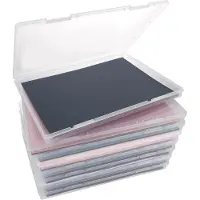 Merkloos Set von 8 A4 Dokumenten Aufbewahrungsboxen, Transparent und Stapelbar
