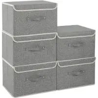 Merkloos Solidchoice – 5 zusammenklappbare Aufbewahrungsboxen mit Deckel