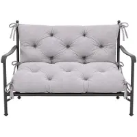 VBChome Bankauflage 120 cm mit Rückenlehne Polyester Füllung aus Schaumstoffgranulat Weich Gesteppt Pflegeleicht (Grau 120 x 90 x 10 cm)