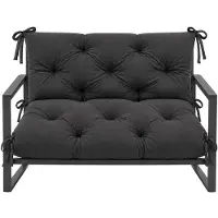 VBChome Bankauflage 120 cm mit Rückenlehne Polyester Füllung aus Schaumstoffgranulat Weich Gesteppt Pflegeleicht (Anthrazit 120 x 90 x 10 cm)