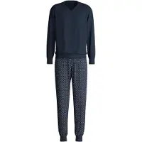 Calida Schlafanzug "Pyjama Relax Streamline Pyjama", Herren, Gr. S, bunt (blau), Obermaterial: 100% Baumwolle CO., Homewear-Sets Schlafanzug