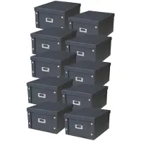 Merkloos Solidchoice – Set aus 10 Aufbewahrungsboxen mit Deckel – Karton – 28 x 35 x 18 cm