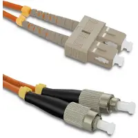 Qoltec Glasfaser-Patchkabel SC/UPC - FC/UPC | Multimode | 50/125 | OM2 | Duplex | 1 m