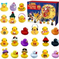 OEM Kerstkalender 2024 mit Spielzeug - Edding - Überraschung für Kinder - Badeenten Spielzeug für Jungen und Mädchen - Kerstgeschenke - 24 Tage lang.