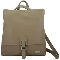 Barberini's Damen Leder Rucksack Braun, H 34 cm, B 28-31 cm, T 8 cm, mit Reißverschlusstaschen und Magnetverschluss