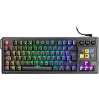 Mars Gaming MK-MASTER, Mechanische TKL-Tastatur mit Smartdeck LCD, Hot-Swap Haimu Red, Gasket-Mount, Spanisch, Schwarz