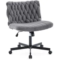 StarTech.com Moderner Cross-Leg-Bürostuhl - Schreibtischstuhl ohne Armlehnen - Breiter ergonomischer Sitz - Drehbar und höhenverstellbar - Gepolsterter Stoff mit Rollen - Grau