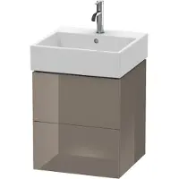 Duravit L-Cube Waschtischunterbau wandhängend, 2 Schubkästen, 484x544x459mm, LC627408989, Farbe: Flannel Grey Hochglanz Lack