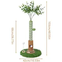 StarTech.com Katzenbaum - Kratzsäule - 2 Ebenen - Holz - Sisalseil - Rattenloch - Hängende Bälle - Cat Tree-A