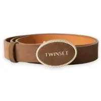 Twinset für Damen. 262TO5280 Gürtel mit beigem Logo (L), Braun, Lässig, Synthetisch