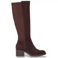 Wonders für Damen. G-6260 Charme Lederstiefel braun (36), 3 bis 5 cm, Wildleder, Reißverschluss, Lässig