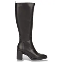 Wonders für Damen. L-1602 Stiefel L-1602 aus schwarzem Leder (41), 5 bis 8 cm, Reißverschluss, Klassisch