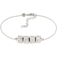 Elli Armkette "Armband Love Lettering mit Kristallen von Swarovski(R) 925 Sterling Silber" Gr. 16, silber, Armbänder, Damen, Silber 925 (Sterlingsilber), Armkette
