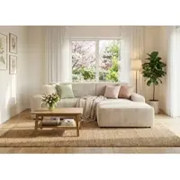 Trendmanufaktur Ecksofa "Wien", beige (cream), B:246cm H:73cm T:162cm, 92%Polyester, 8%Polyamide, Sofas, Ecksofa, L-Form, in trendigem Cordstoff