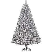 Black Box Trees Alderfen Künstlicher Weihnachtsbaum mit Schnee - Christmas Tree H210 x Ø137 cm - Kunstbaum mit 771 Spitzen und Ständer - Tannenbaum Frosted