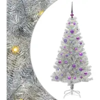 vidaXL Weihnachtsbaum Silber 150 cm PET