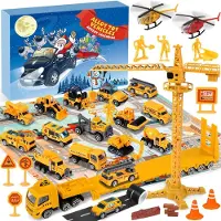 Sonstiges iZoeL Adventskalender 2024 Autos Baustelle Kinder Jungen 24 Fahrzeuge aus Legierung