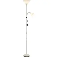 Brilliant Deckenfluter Spari 180cm, E27+E14 Fassung, verstellbarer Arm, Aluminium/Kunststoff, beige