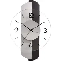AMS W9206 Wanduhr mit anthrazitfarbenem Holzgehäuse
