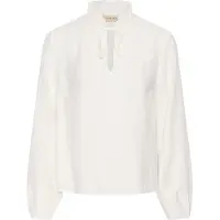 Cream Langarmbluse "Damen Bluse langarm CRTina", Damen, Gr. 40, weiß (snow weiß), Obermaterial: 80% Viskose CV. 20% Nylon NY., Blusen Langarmbluse