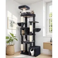 OEM Klettergerüst XXL - Donkergrau - 194 cm Höhe - für 3-5 große Katzen