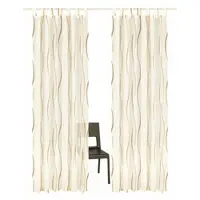 Otto Home Gardine "DIMONA, 2er-Set, Schlaufen, transparent, Wellen" Gr. 1, beige (creme, schoko), B:140cm H:145cm, Voile, Polyester, Gardinen, Gardine, 2-er Set, Voile, Polyester, Wellen