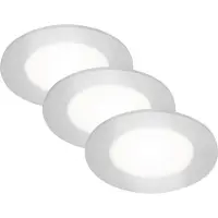 DI-KA LED Einbauleuchten Einbaulampe 3er Set 3W chrom Kunststoff Ø8,6cm IP65